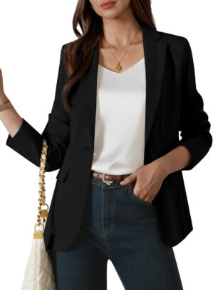 Kelyaa Womens One Button Blazer Cas...
