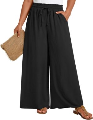 LONGYUAN Womens Plus Size Wide Leg ...