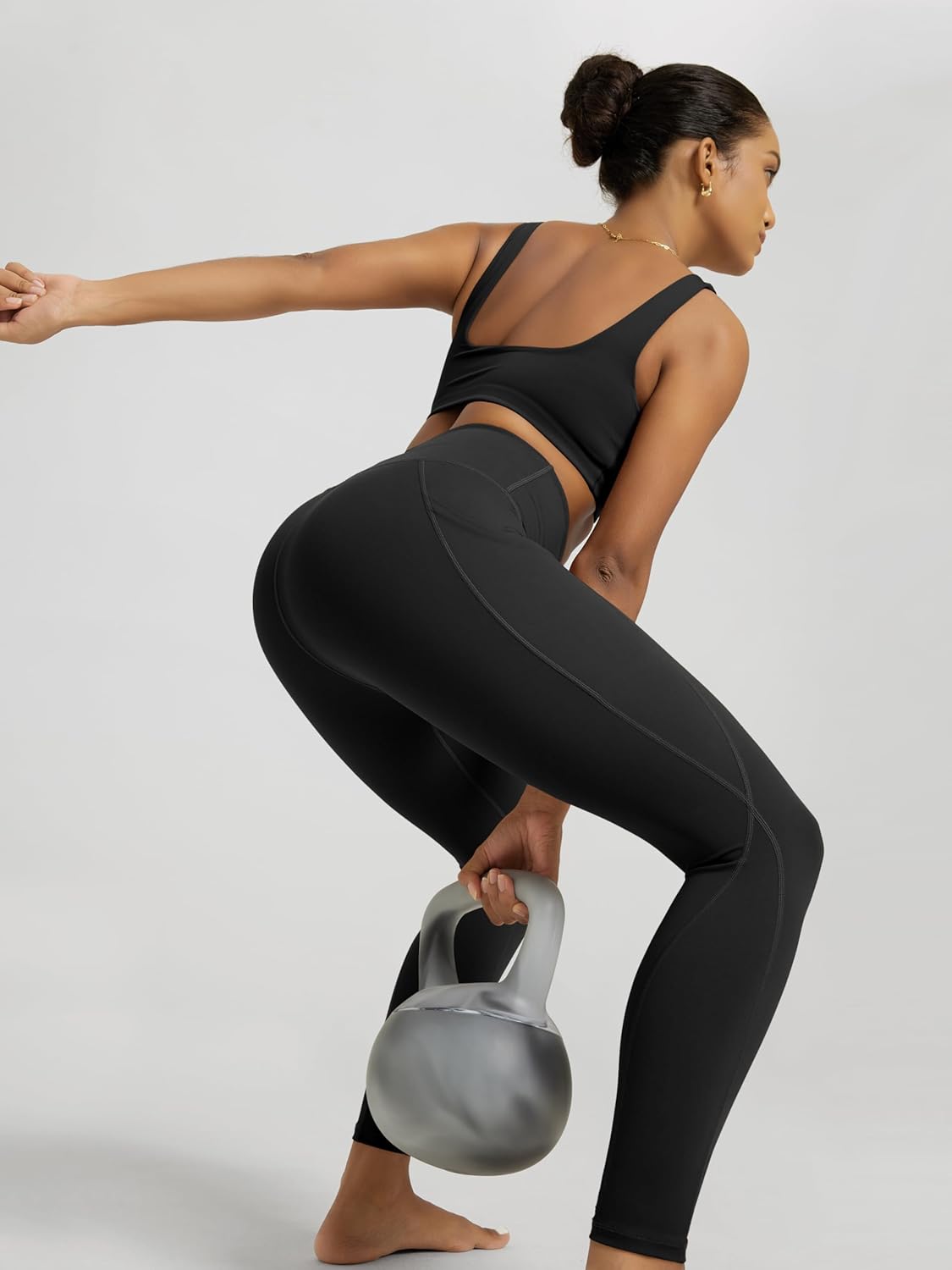 ODODOS Women's High Waisted Yoga Leggings with Pockets, Tummy Control Non See Through Workout Athletic Running Yoga Pants - Image 4