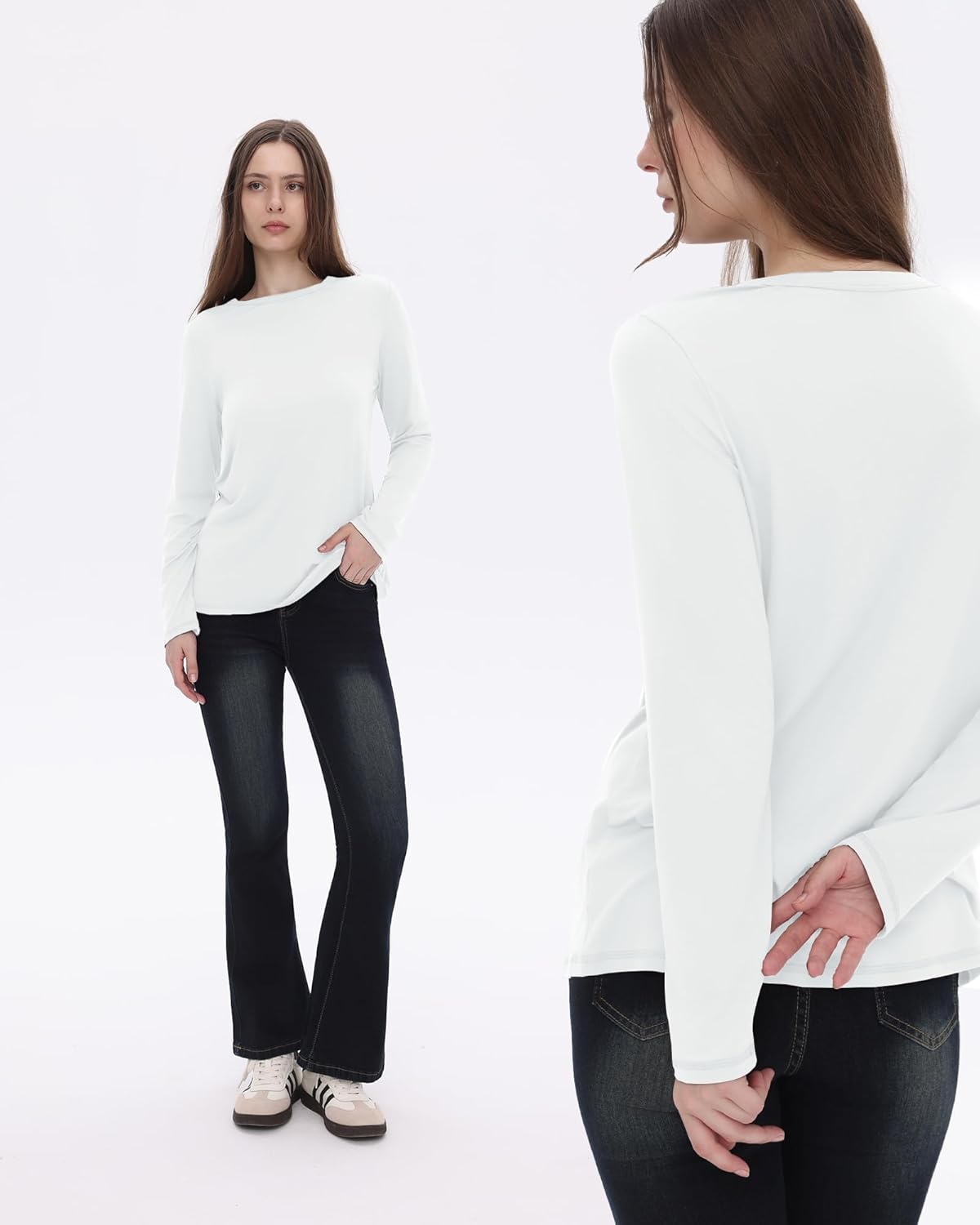 GAYHAY Long Sleeve Shirts for Women - Fall Winter Clothes Crew Neck Casual Tops Loose Fit Tees Fashion Outfits 2025 - Image 2