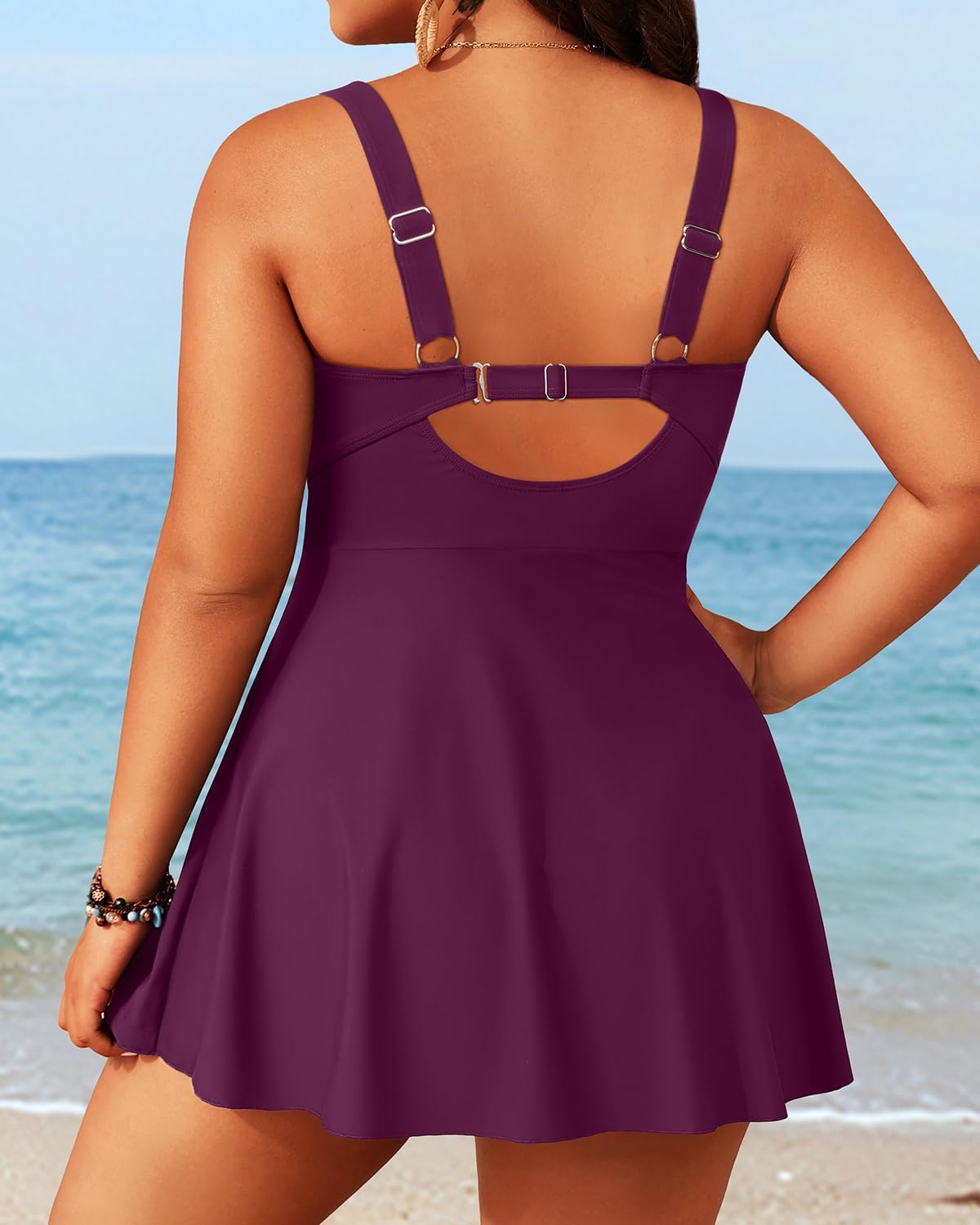 Aqua Eve Plus Size Swim Dress - Two Piece Tankini Tummy Control Bathing Suit with Shorts 2025 Swimsuit - Image 2