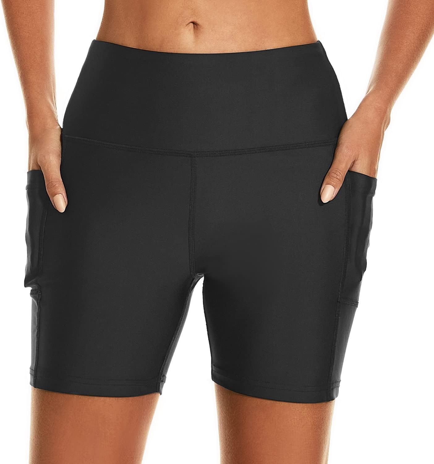 HODOSPORTS Women's 3''/5''/7''/9''/12'' Swim Board Shorts UPF50+ High Waisted Quick Dry Swimsuit Bottoms with Pockets Liner