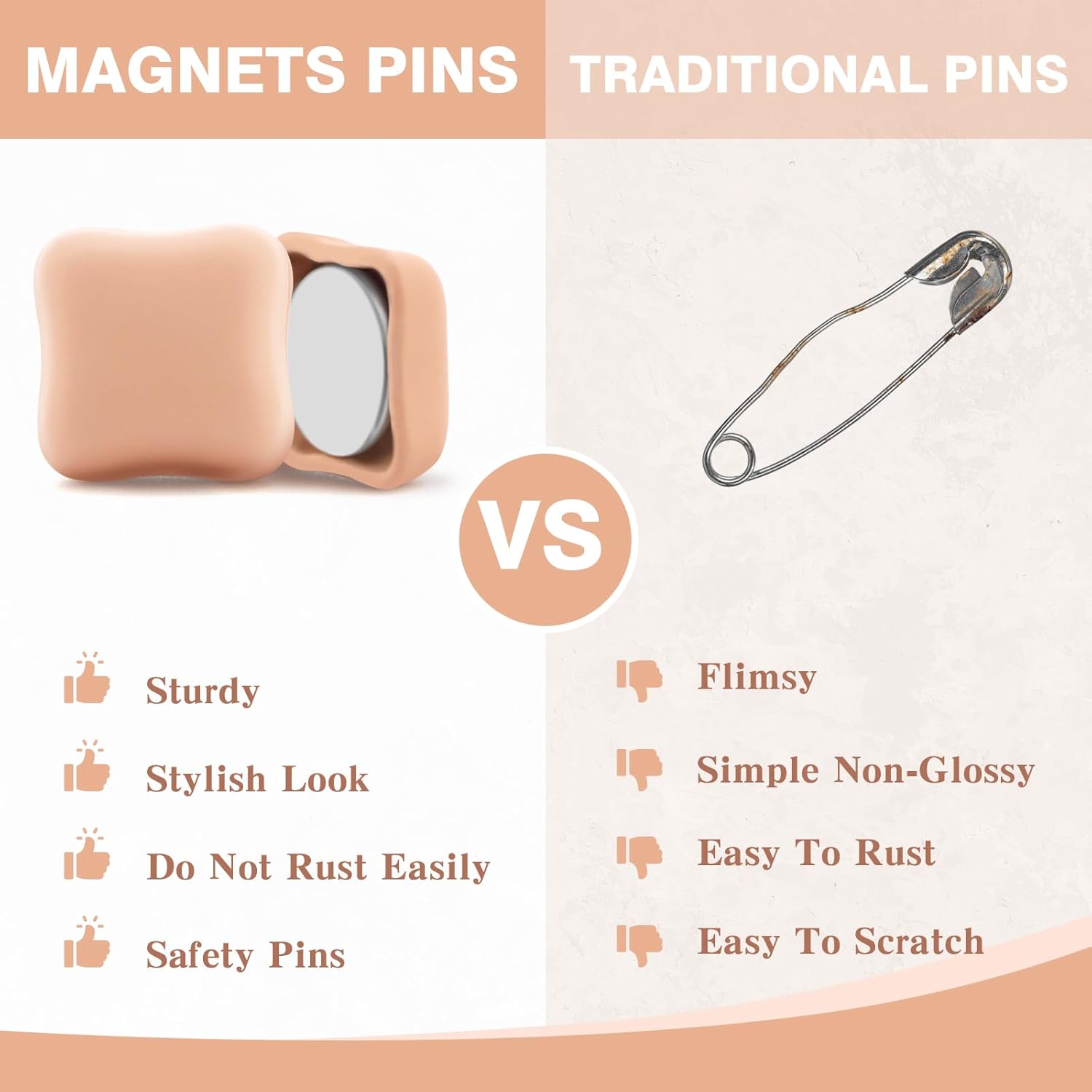 12 Pairs Hijab Magnets Strong Magnetic Hijab Pins for Women Pinless Clothing Clips for Scarf Veil Shirts Dress Muslim Islamic Gifts for Women - Square - Image 4