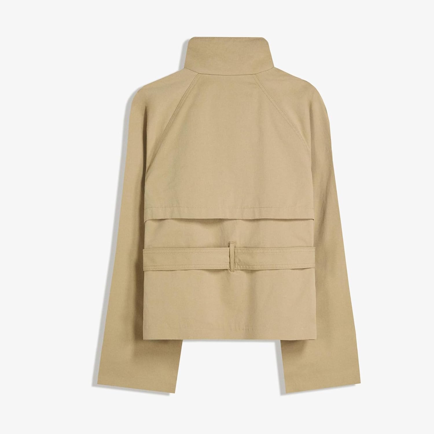 Women's Cropped Trench Coat Double Breasted Short Jacket High Collar Fall Winter Coats Trendy Outfit with Belt - Image 6