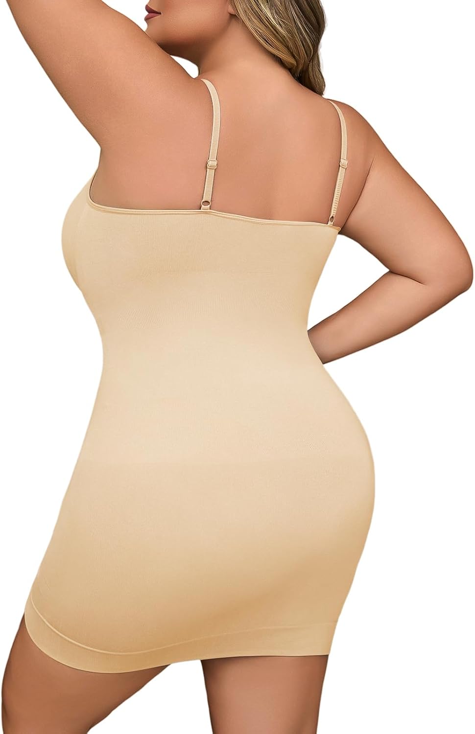 Shapewear Slip Dress for Women Under Dress Seamless Tummy Control Slip Dress Plus Size Smoothing Cami Dress Slips - Image 2