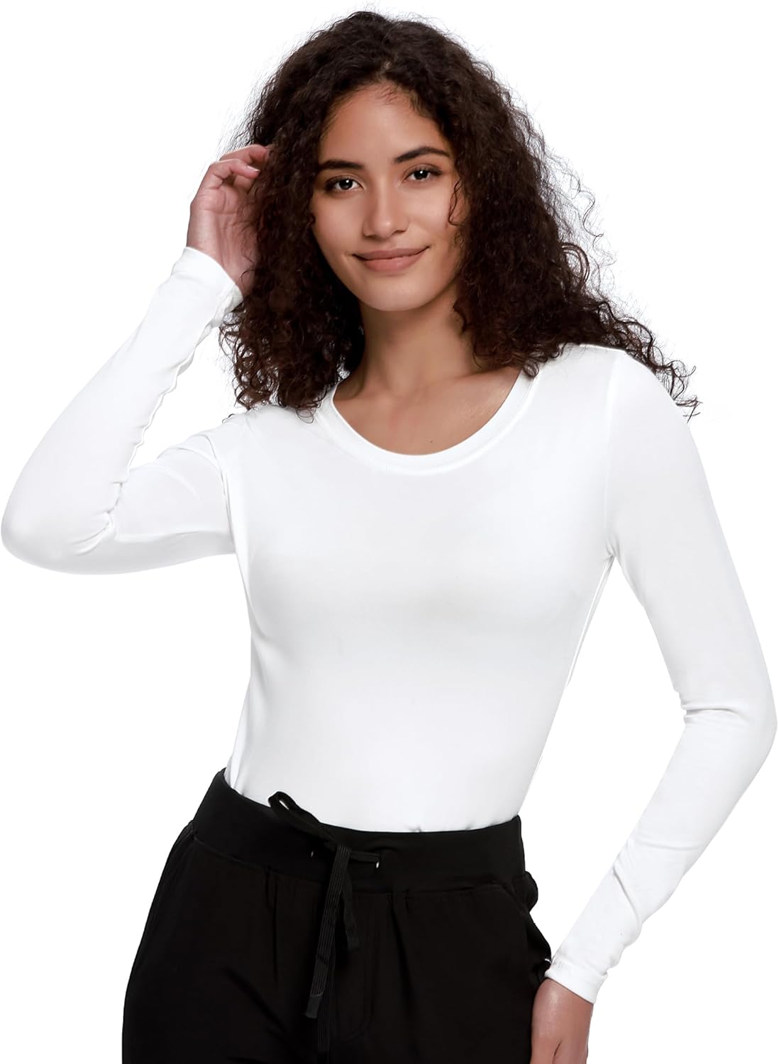 COZYFIT Underscrub Long Sleeve Women - Crew Neck Scrubs Undershirts for Nurse with Soft Fabric