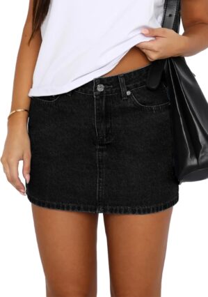 Womens Denim Skirt Casual Mini Jean...