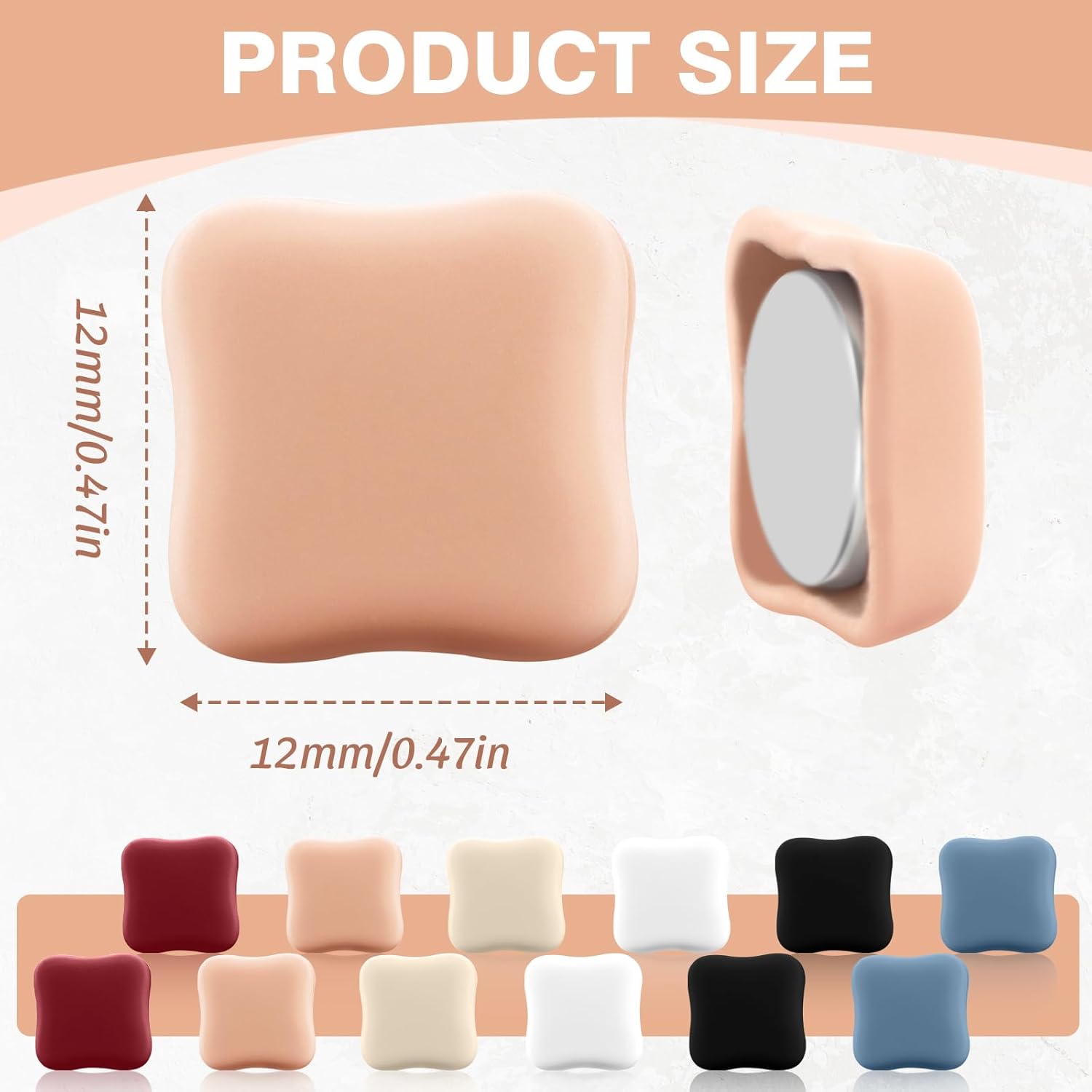 12 Pairs Hijab Magnets Strong Magnetic Hijab Pins for Women Pinless Clothing Clips for Scarf Veil Shirts Dress Muslim Islamic Gifts for Women - Square - Image 2