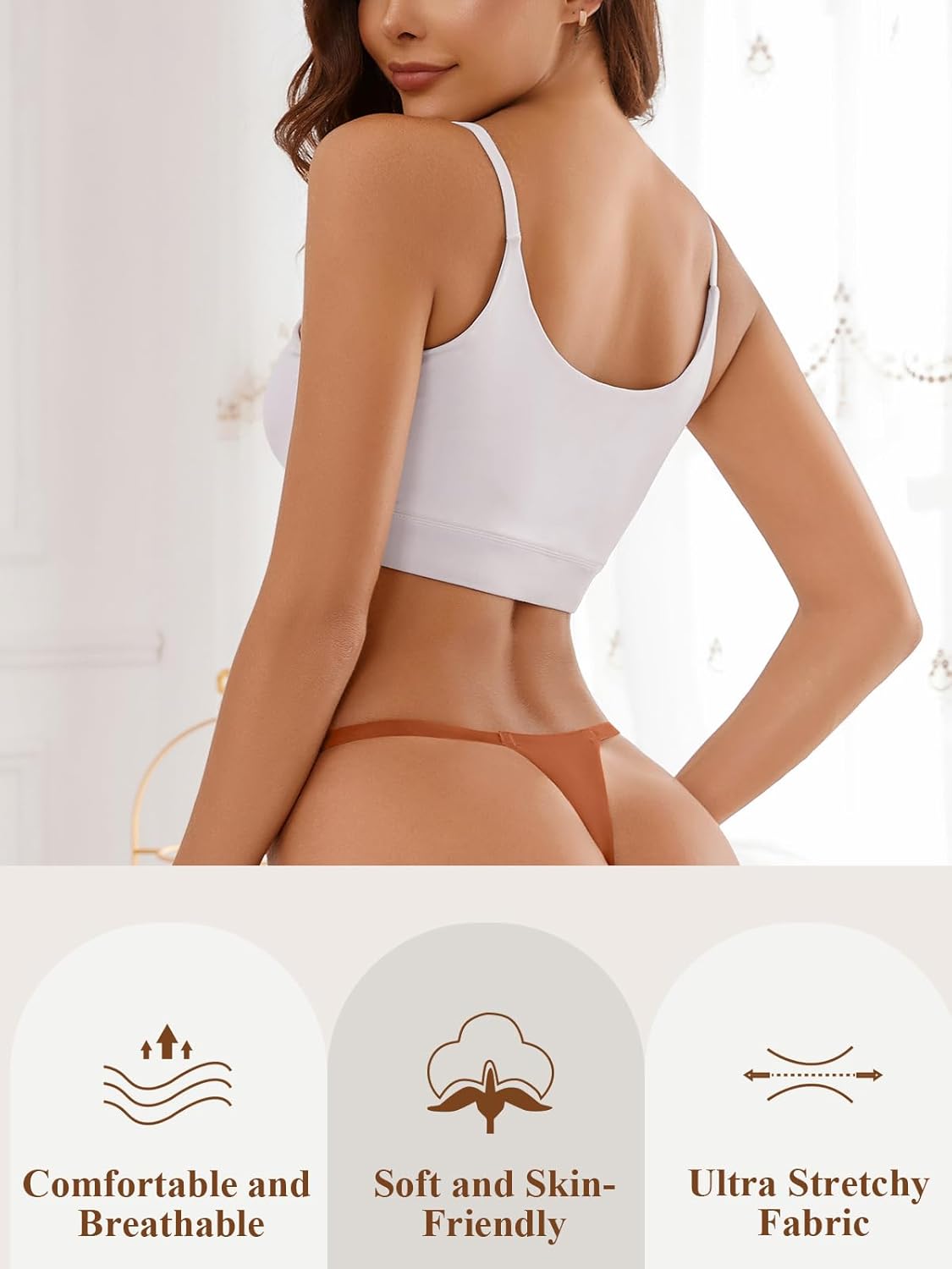 linccure Seamless G-string Thongs for Women - No Show Thong Underwear Stretch Breathable Low Rise Panties 8 Pack - Image 2