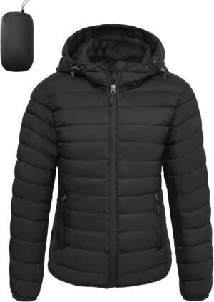 Womens Puffer Jacket Lightweight Pa...