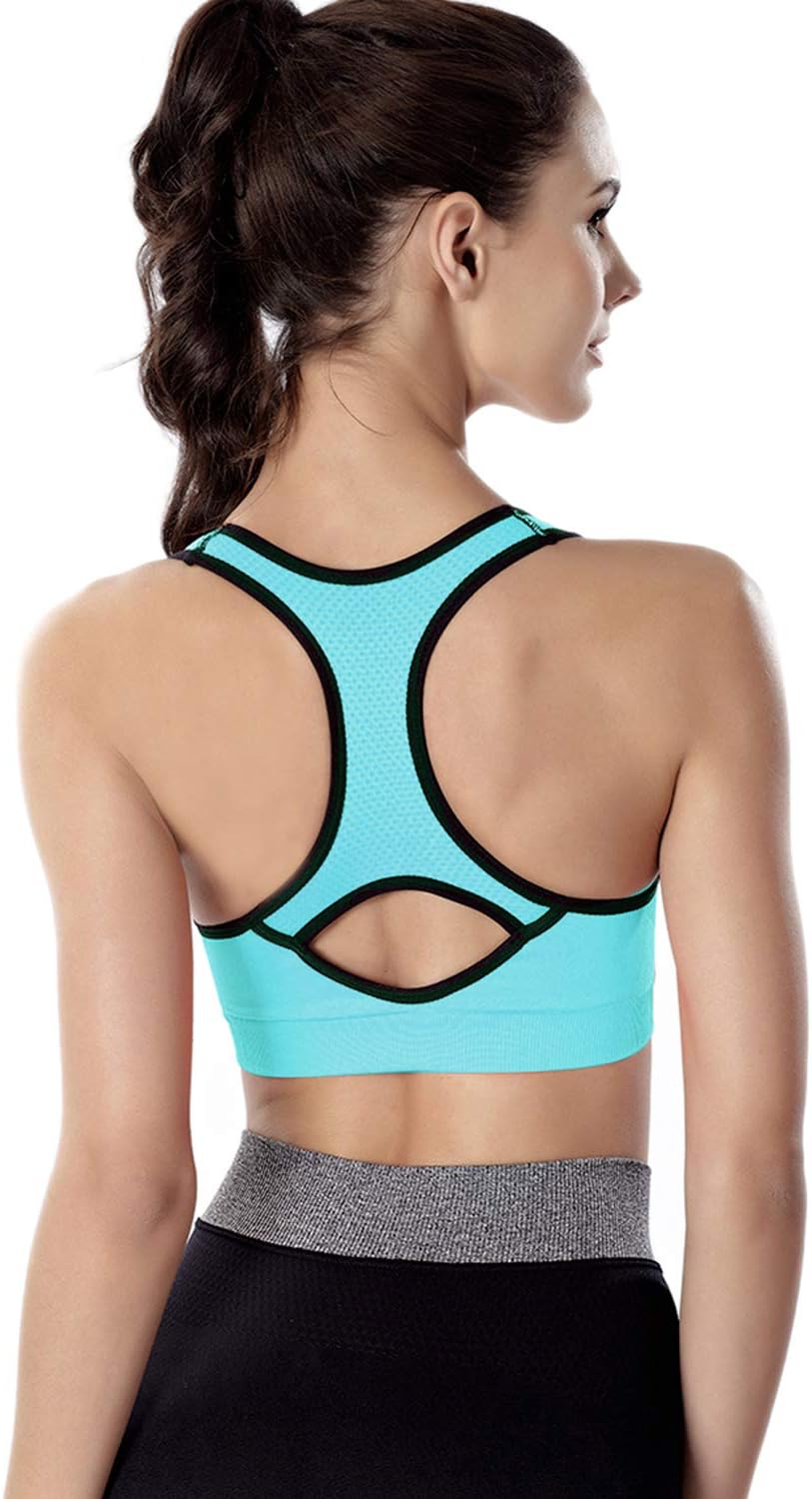 Double Couple Women Racerback Sports Bras for Women High Impact Workout Yoga Gym Fitness Bra - Image 3