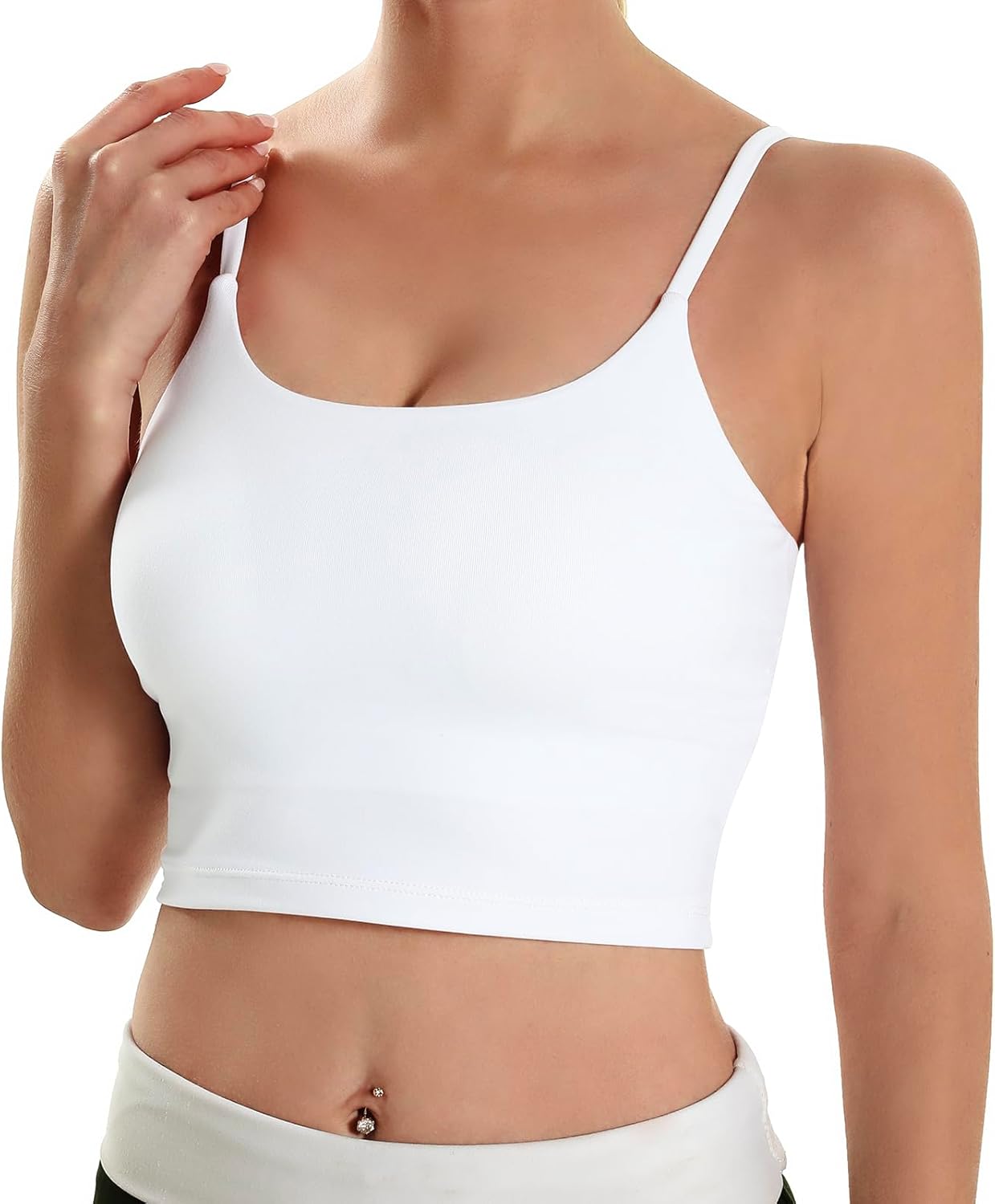 ECOPARTY Wirefree Padded Yoga Sports Bra for Women - Moisture Wicking Quick Dry Workout Crop Tank Camisole