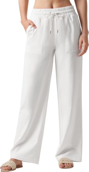 Willit Women Linen Pants Wide Leg C...