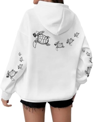 Cute Sea Turtle Hoodies for Women O...