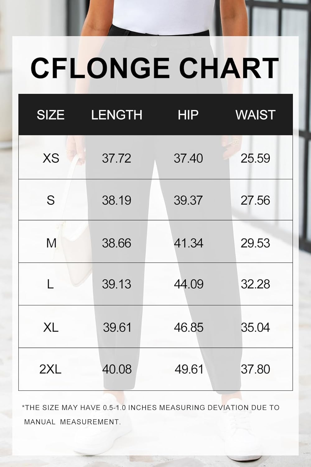 CFLONGE Women's Summer High Waisted Pants for Women 2026 Casual Ankle Length Pant for Work Office Trouser Slacks with Pockets - Image 5