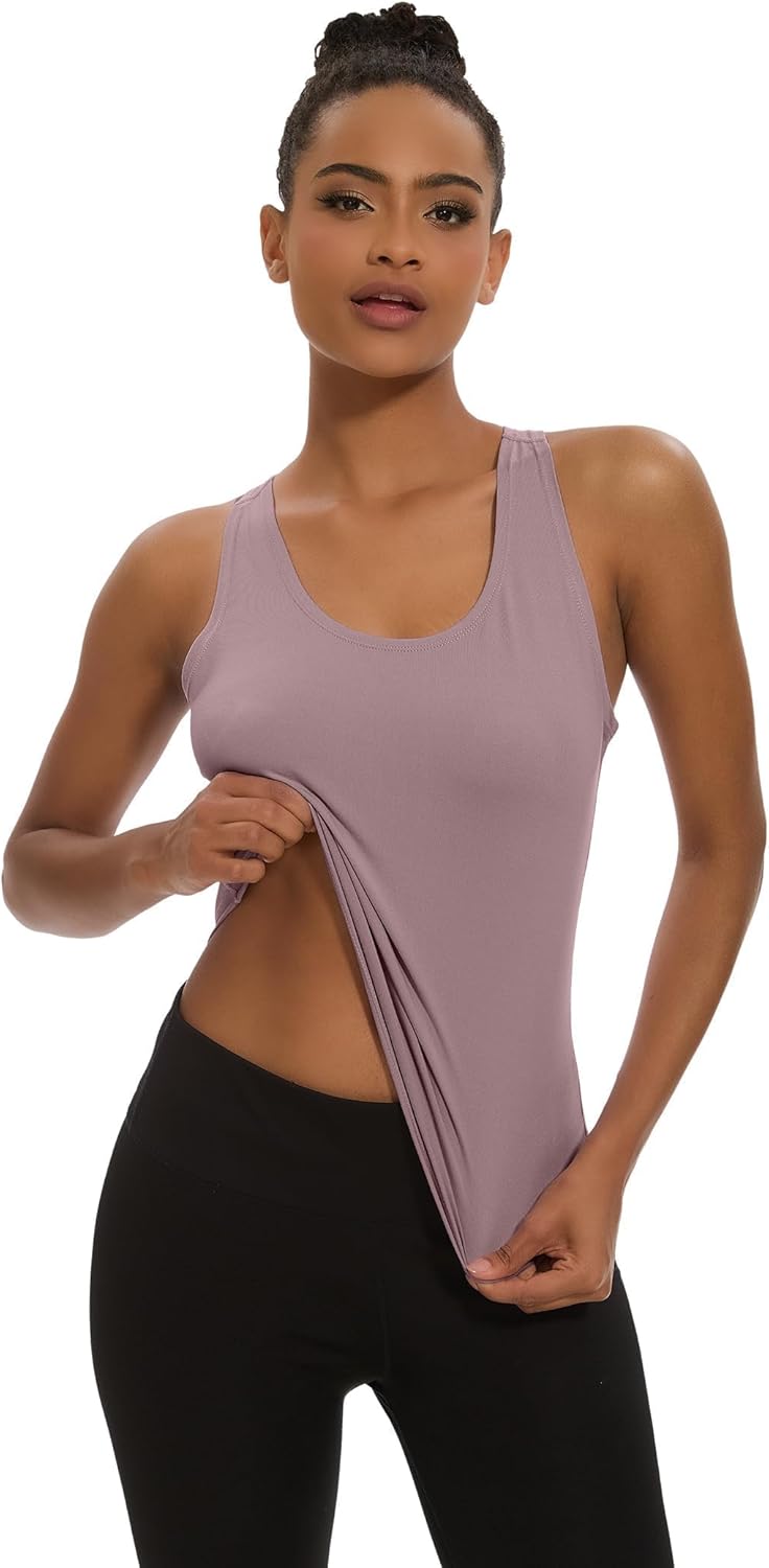 Dalavch 5 Pack Women's Workout Racerback Tank Tops Spandex Yoga Athletic Running Gym Sports Crop Tops for Women - Image 2