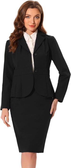 Allegra K 2 Piece Suit Skirt Sets f...