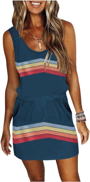 ETCYY NEW Womens Summer Striped Dre...