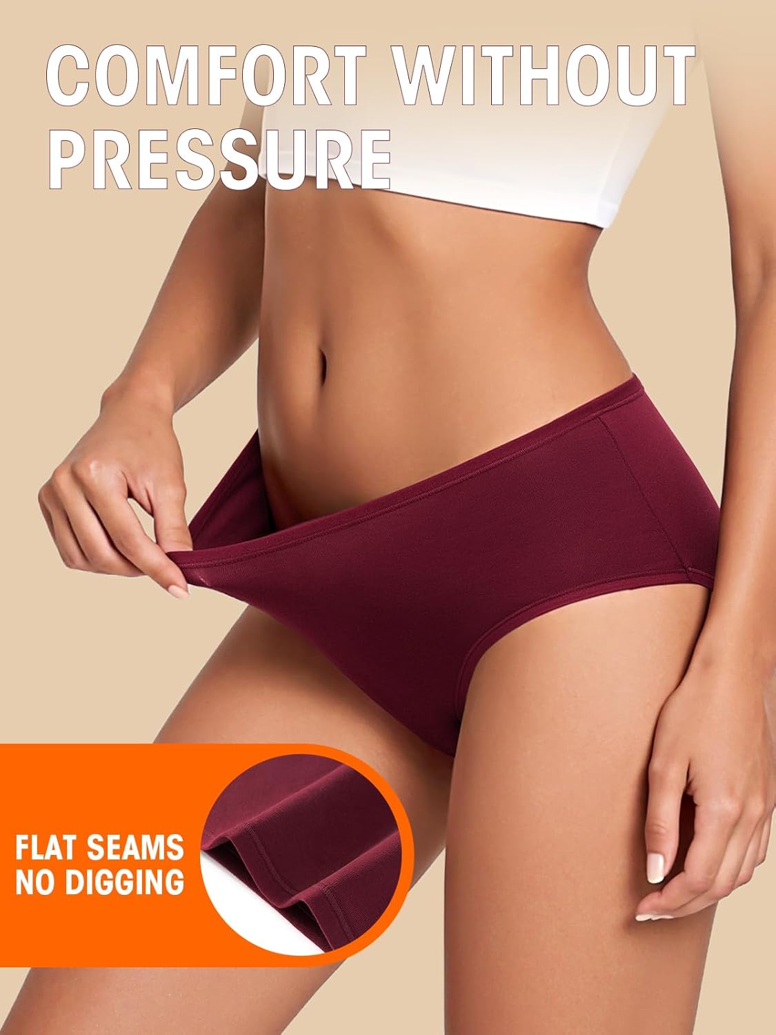 Cotton Hipster Panties Women: 6-Pack Soft Full Coverage Mid Rise Underwear for Everyday Comfort - Image 3
