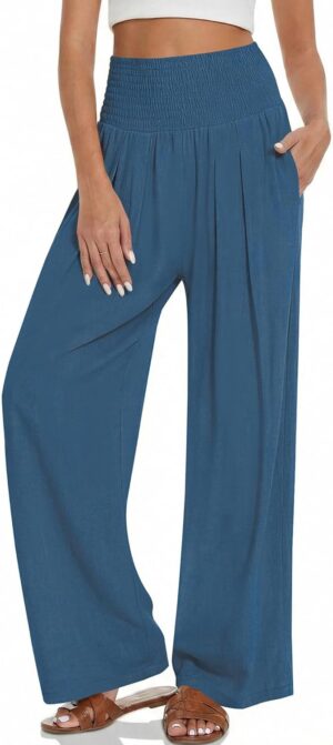 Women Wide Leg Casual Pants High Wa...