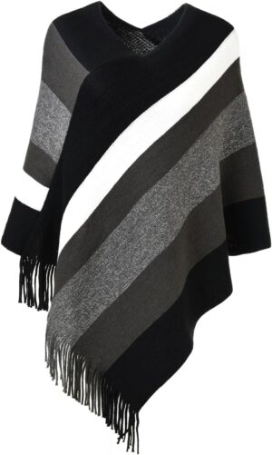 Ferand Women’s Striped Poncho...