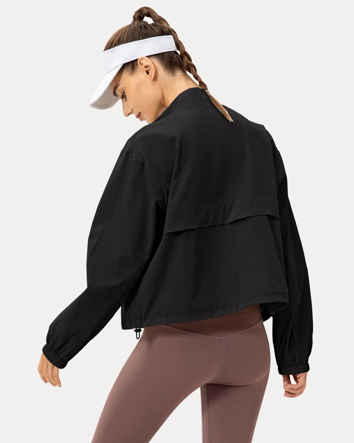 Locachy Women's Lightweight Zip Up Athletic Jacket Stand Collar Windproof Sun Protection Workout Outdoor Jacket - Image 2