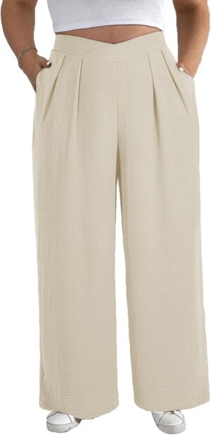 Eytino Womens Plus Size Wide Leg Pa...