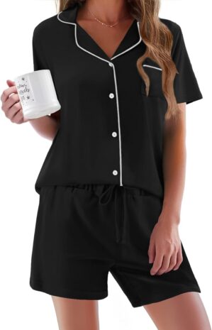 Ekouaer Pajamas Set for Women Short...