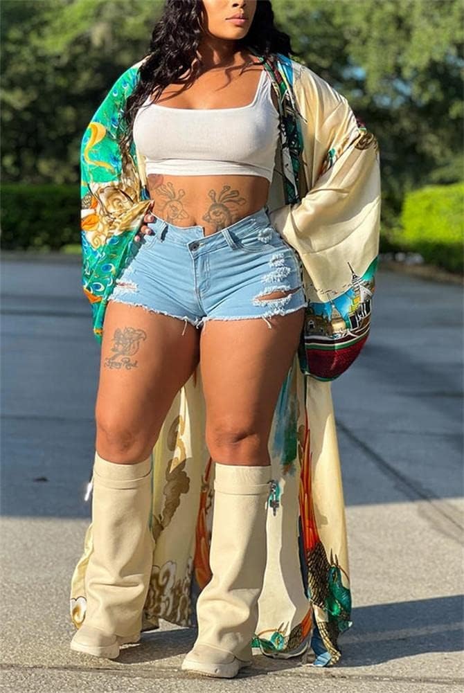 cu4eve Summer Cardigan For Women Lightweight Satin Open Front Long Kimono Swimsuit Cover Ups Silk Robe Plus Size - Image 3