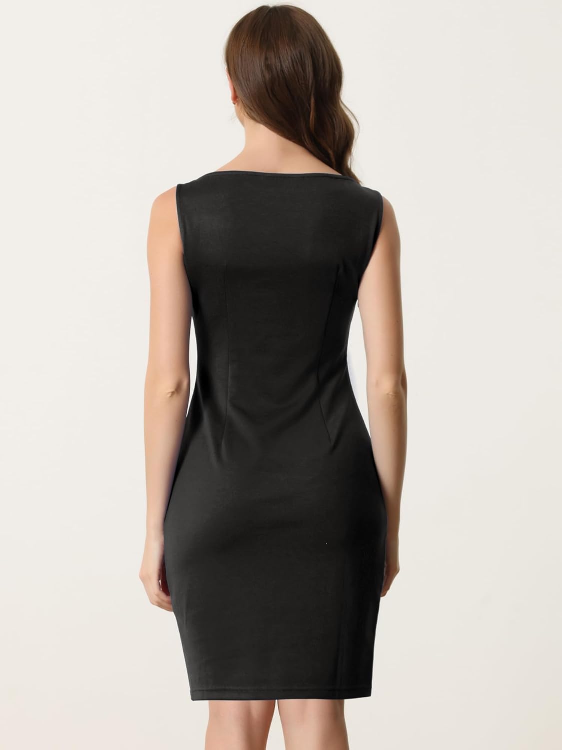 Allegra K Sheath Dress for Women's Business Teacher Sleeveless Boat Neck Dressy Casual Office Dresses - Image 4
