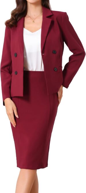 Allegra K Business Skirt Suit Set f...