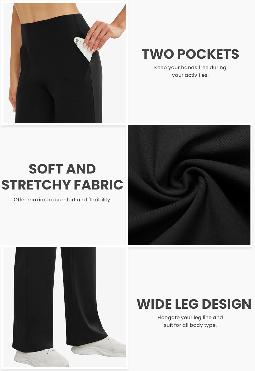 COPYLEAF Wide Leg Pants Woman High Waist Yoga Pants with Pockets Loose Stretch Dress Work Sweatpants Casual Lounge - Image 4