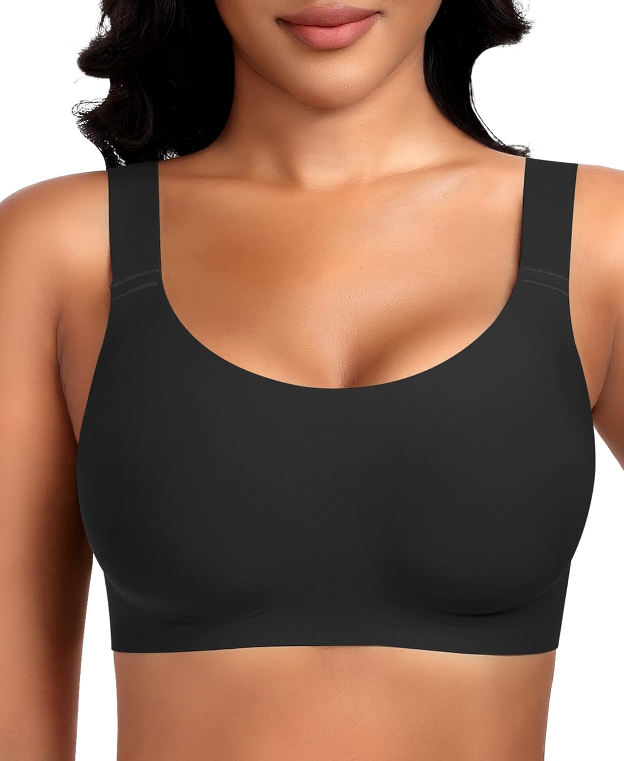 Wireless Jelly Seamless Bras for Women No Underwire Tshirt Full Coverage Padded Bra Comfortable Everyday Bralettes