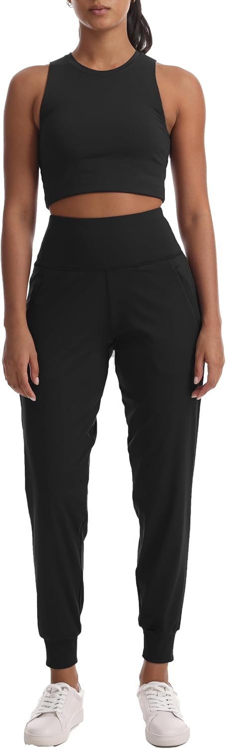 Women's Joggers with Pockets Lightweight - High Waisted Athletic Leggings Tapered Pants for Workout Yoga Running Gym - Image 5
