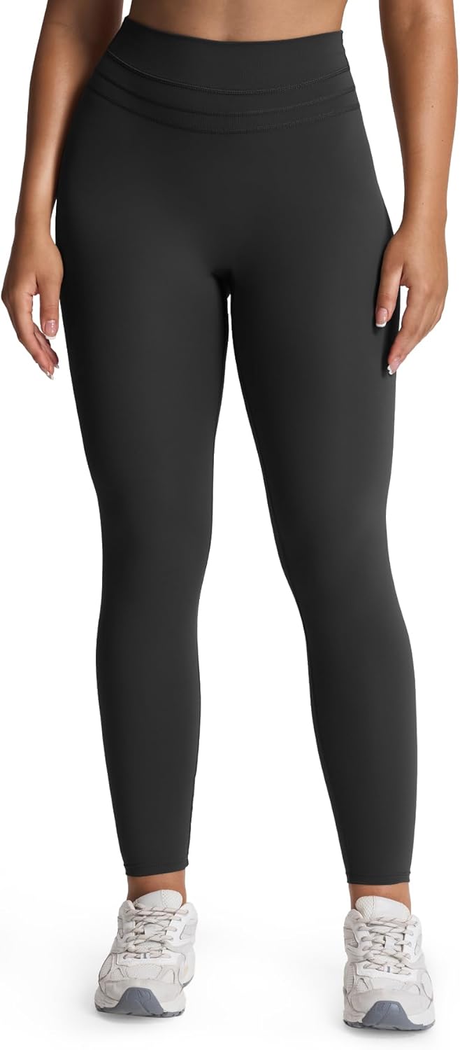 Aoxjox High Waisted Workout Leggings for Women Scrunch Tummy Control Luna Buttery Soft Gym Yoga Pants 26"