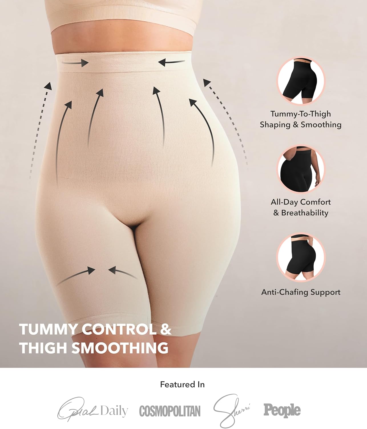 SHAPERMINT Shapewear for Women - High-Waisted Shapewear Tummy Control Shorts, Thigh Slimmer, Underwear for Women - Image 2
