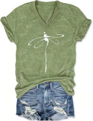 Women’s T-Shirts V-Neck Drago...