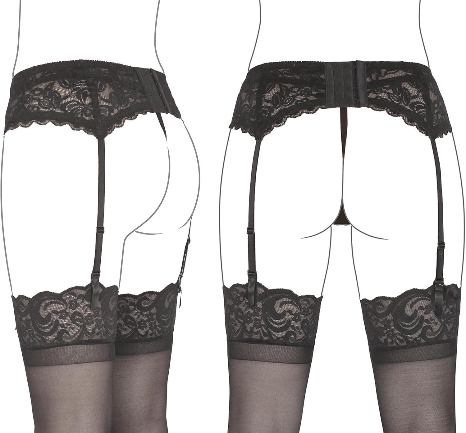 GARGALA Lace Garter Belt for Thigh High Stockings Sock Suspender Women - Image 5