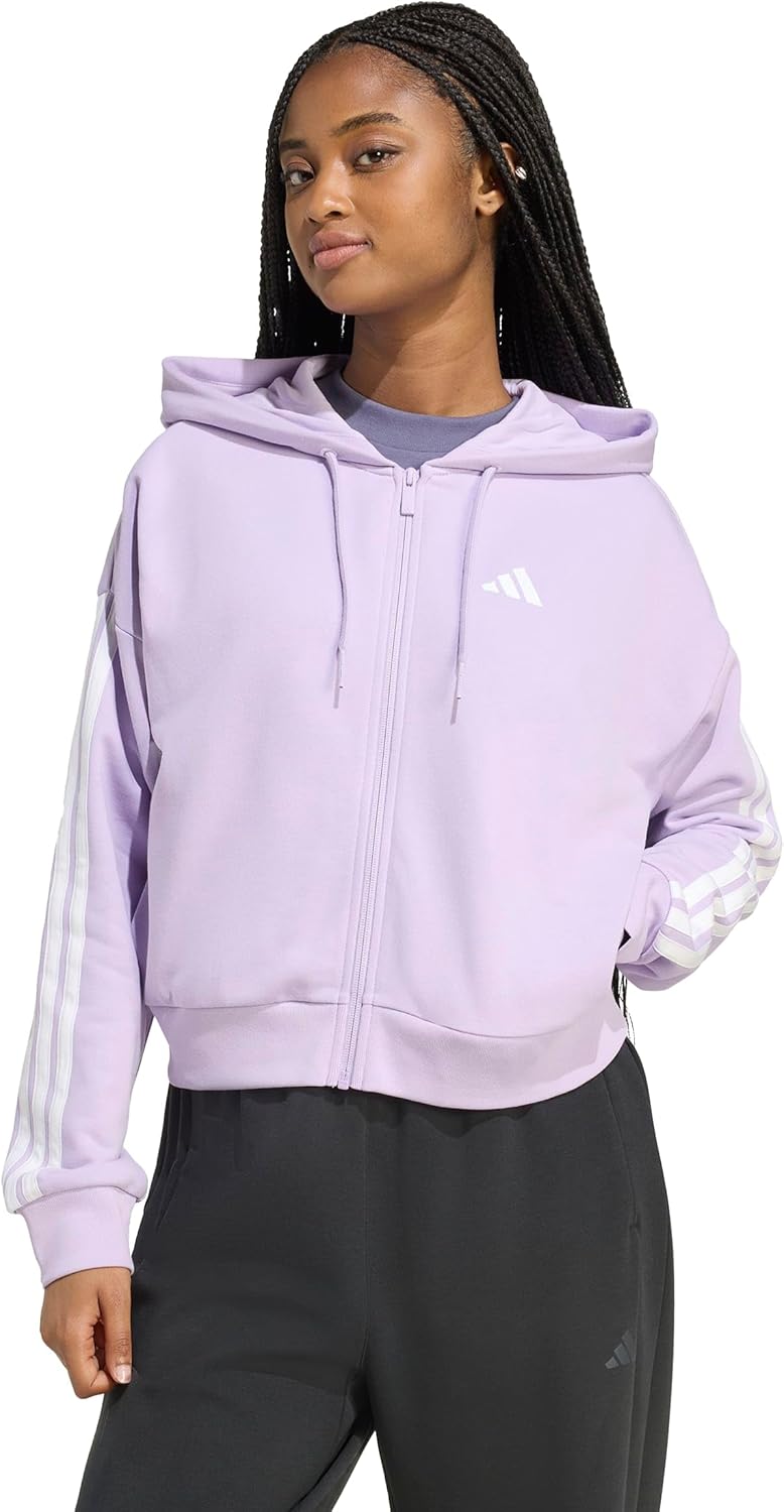 adidas Women's Essentials 3-stripes French Terry Full-zip Hoodie