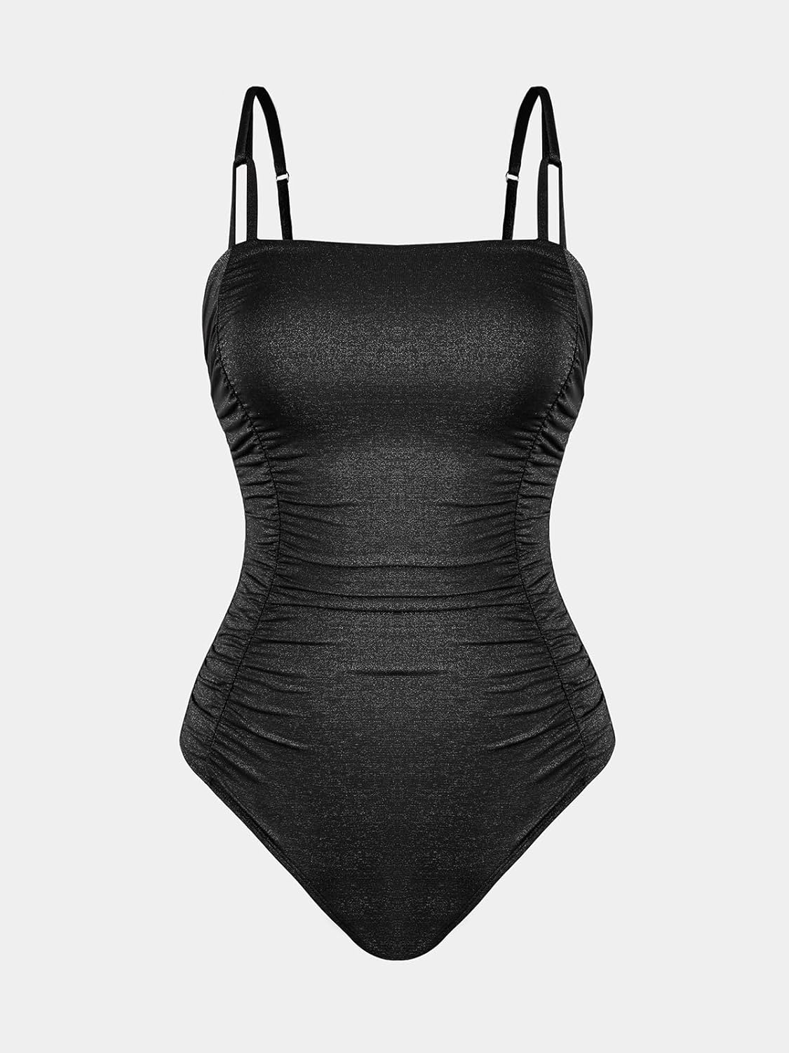 CUPSHE Women's One Piece Swimsuit Tummy Control Square Neck Bathing Suit Ruched Adjustable Straps - Image 5