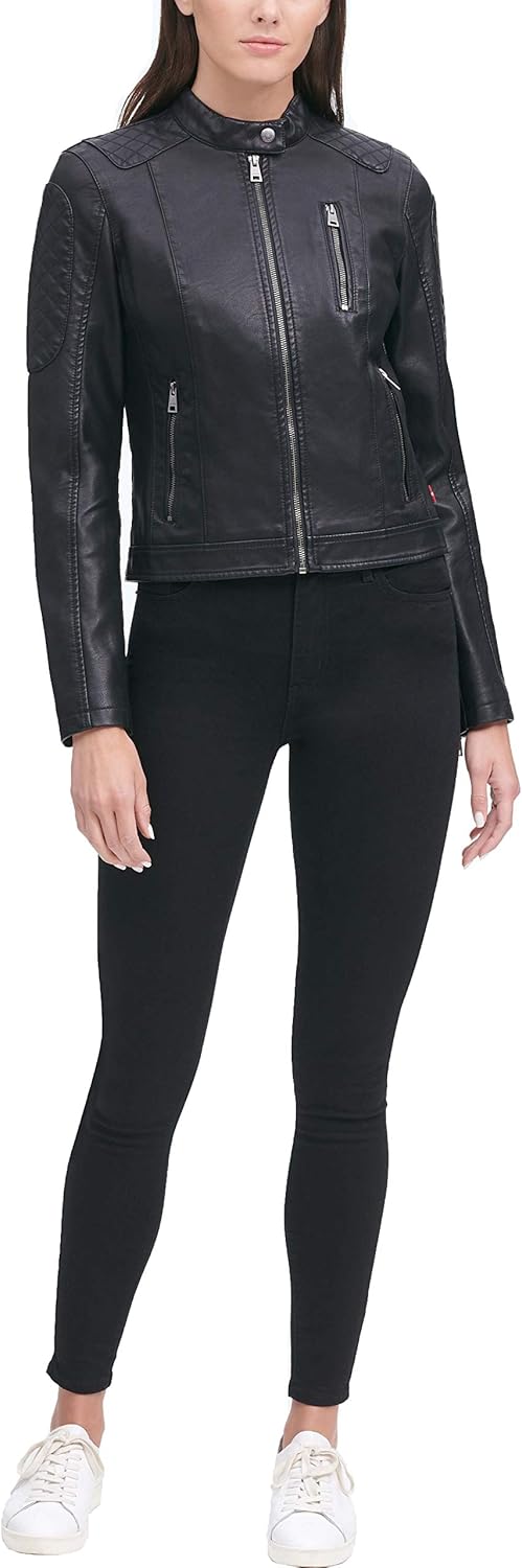 Levi's Women's Faux Leather Motocross Racer Jacket (Standard and Plus) - Image 4