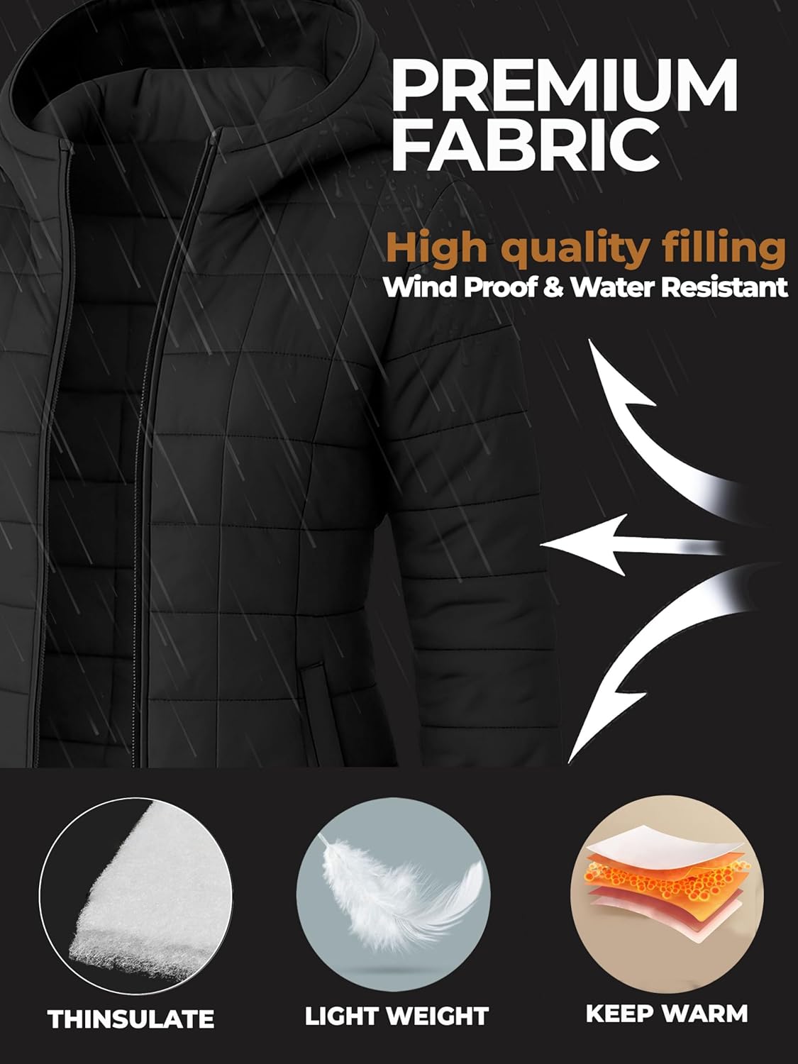 URBAN BUCK Packable Puffer Jacket Women with Hood – 32 Degree Lightweight Quilted Winter Puff Foldable Jacket for Women - Image 4