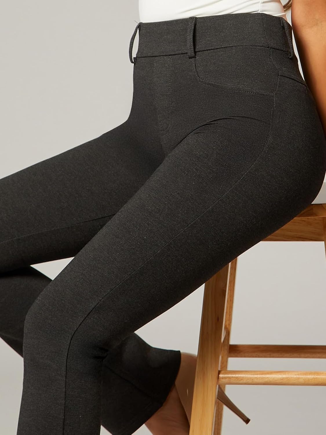 Stretch Slacks for Women - Wear to Work - Tummy Control Waistband - Bootcut Dress Pants with Pockets (Available in Plus Size) - Image 6