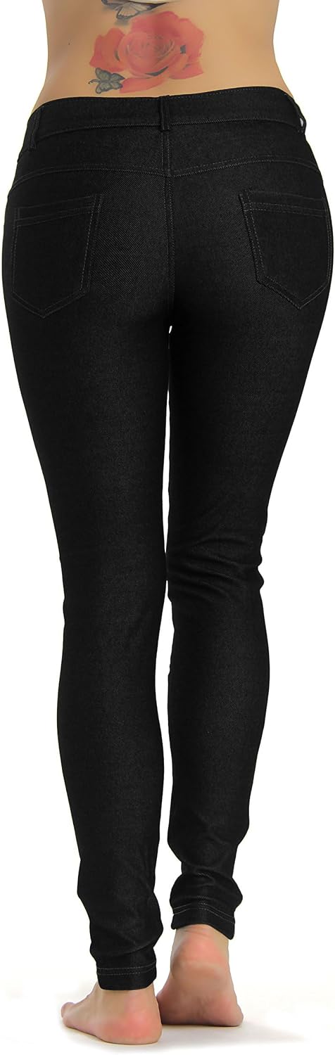 Prolific Health Women's Jean Look Jeggings Tights Slimming Many Colors Spandex Leggings Pants Capri S-XXXL - Image 3