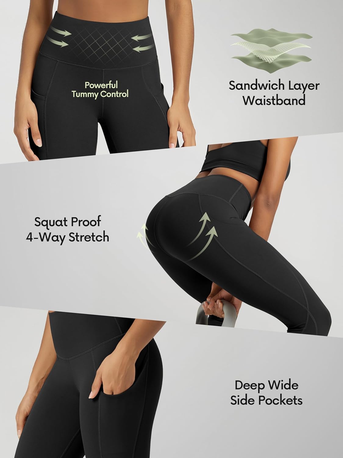 ODODOS Women's High Waisted Yoga Leggings with Pockets, Tummy Control Non See Through Workout Athletic Running Yoga Pants - Image 6
