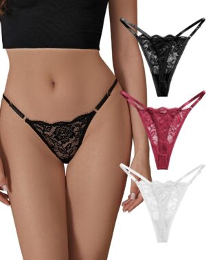SHARICCA Lace G-String Thongs for W...