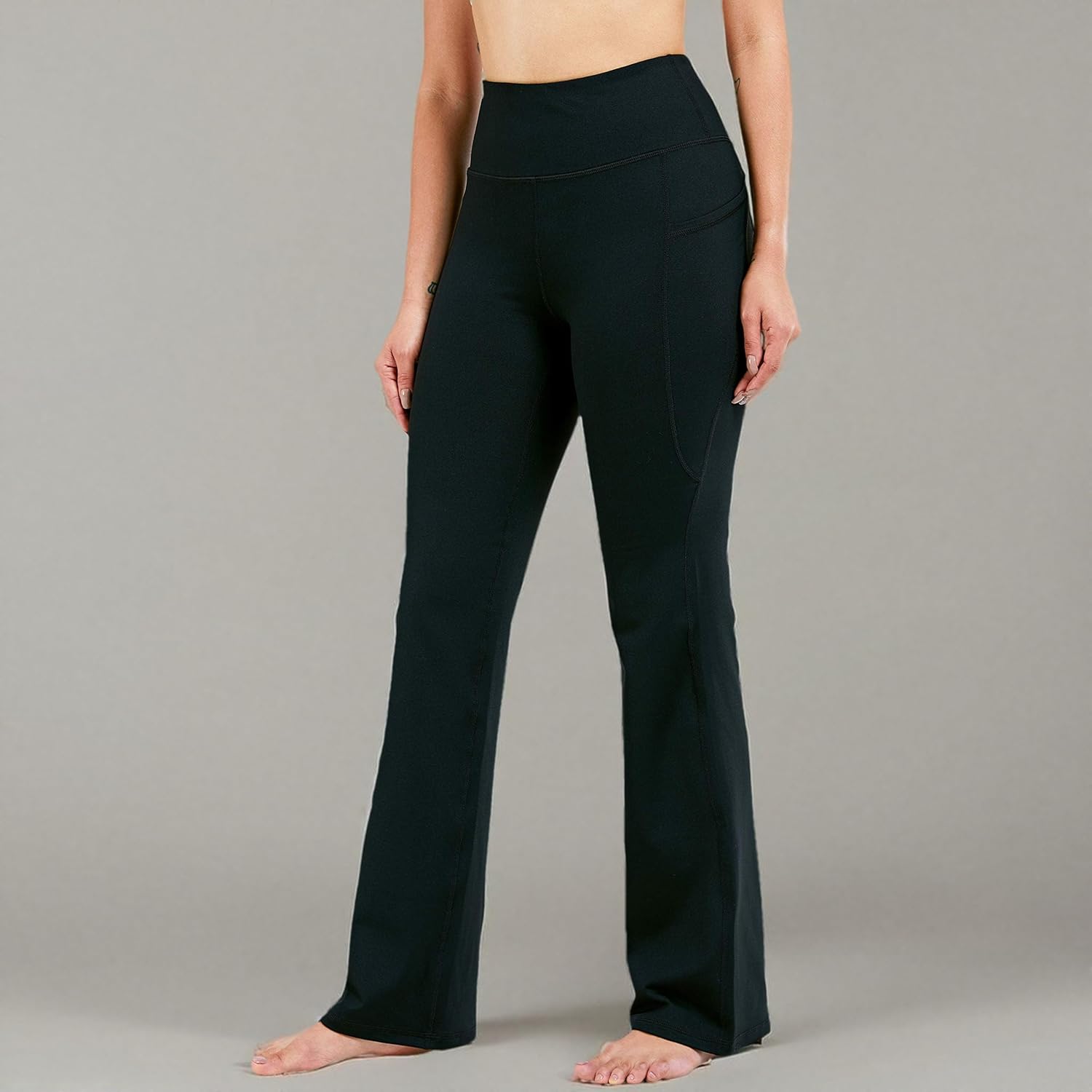 28"/30"/32"/34" Inseam Women's Bootcut Yoga Pants Long Bootleg High-Waisted Flare Pants with Pockets - Image 7