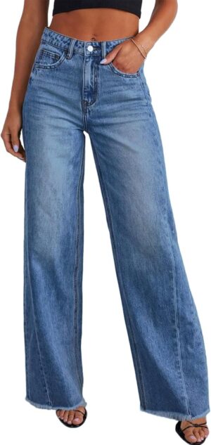 Sidefeel Women’s Wide Leg Jea...