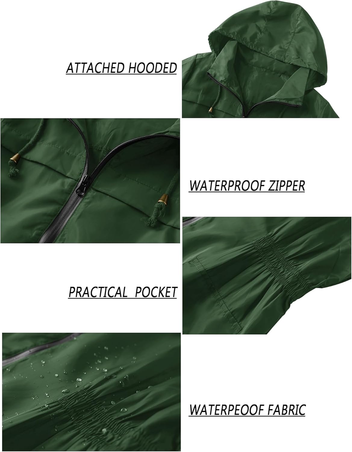Lomon Women Waterproof Lightweight Rain Jacket Active Outdoor Hooded Raincoat - Image 6