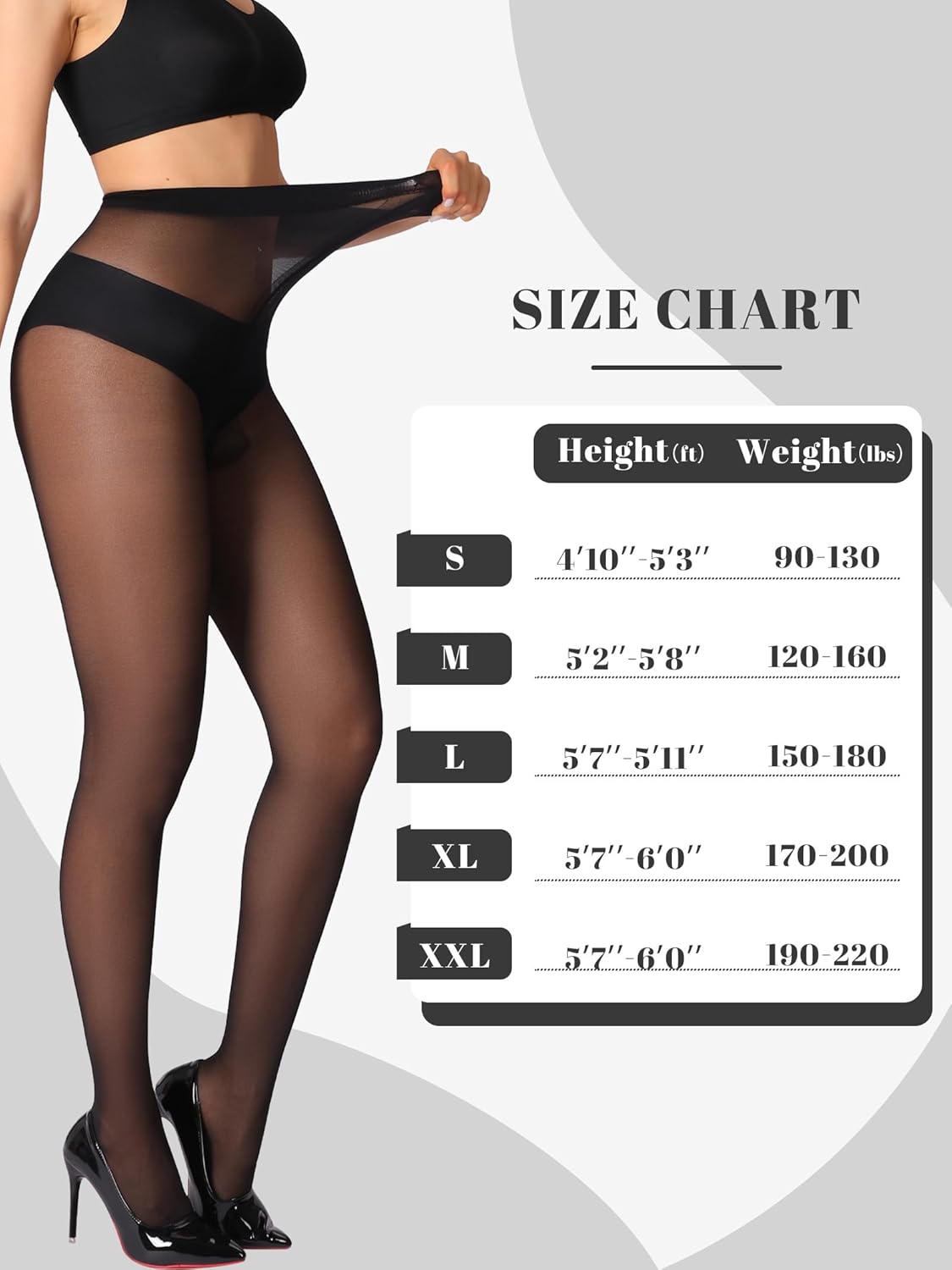 HONENNA Sheer Tights for Women 2 Pairs Ultra Thin Reinforced T Crotch Control Top Pantyhose Stockings - Image 5